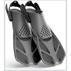 Greatever Adult Size L-XL (9-13) Snorkel Fins With Travel Bag Adjustable Black